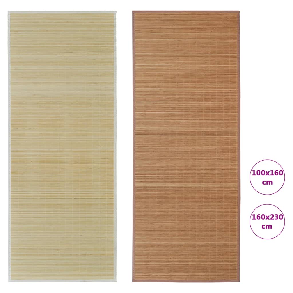 vidaXL Bamboo Rug Runner with Non-slip PVC Backing Floor Carpet Rectangular-13