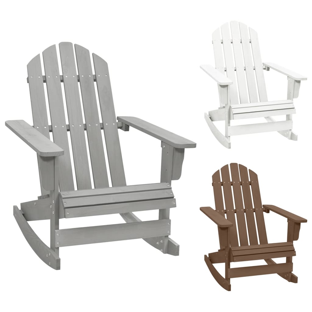 vidaXL Adirondack Rocking Chair Porch Rocker Outdoor Patio Lawn Chair Wood-11