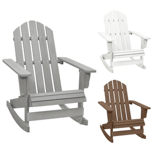 vidaXL Adirondack Rocking Chair Porch Rocker Outdoor Patio Lawn Chair Wood-11