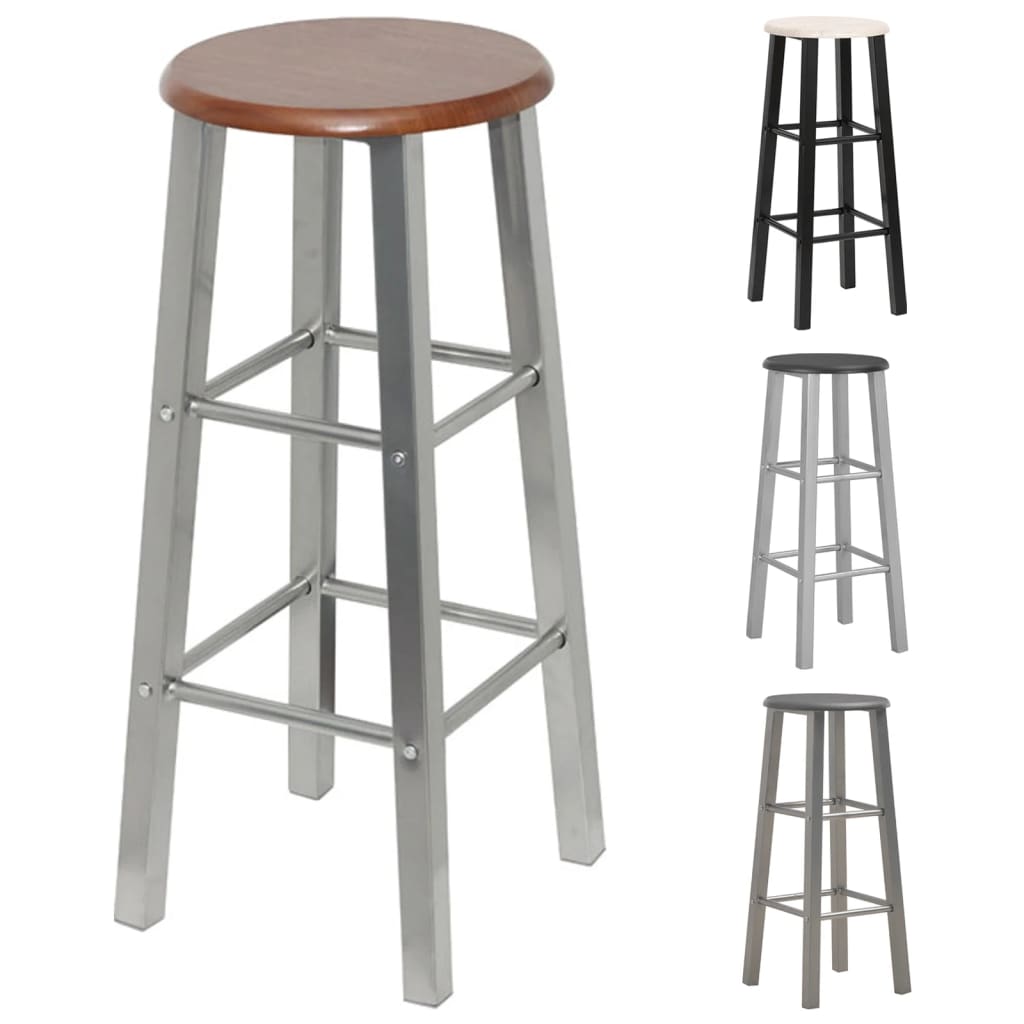 vidaXL Bar Stool Bar Seat Counter Height Island Stool Metal with MDF Seat-5