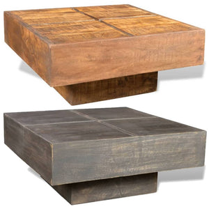 vidaXL Coffee Table Brown Square Solid Mango Wood-12