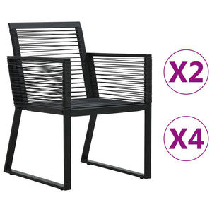 vidaXL 2/4x Garden Chair Black PVC Rattan Outdoor Patio Seating Lounge Chairs-6