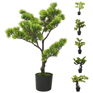 vidaXL Artificial Bonsai Tree Artificial Pinus Bonsai with Pot 23.6" Green-7