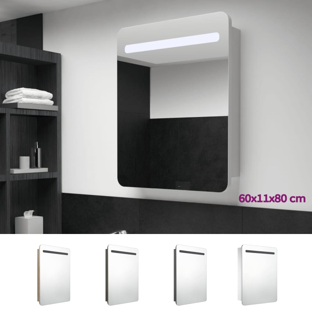 vidaXL Bathroom Cabinet Mirrored Bathroom Vanity Wall Mounted Medicine Cabinet-8