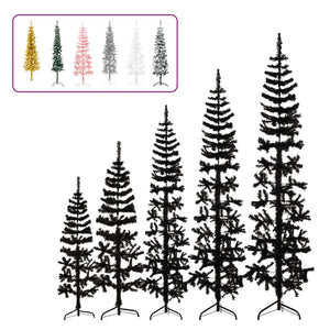 vidaXL Christmas Tree Decoration Slim Artificial Half Xmas Tree with Stand-3