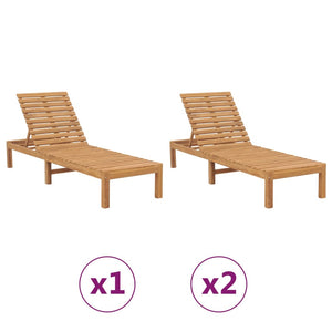 vidaXL 1/2x Solid Wood Teak Sun Lounger Patio Garden Lounge Bed Furniture-8