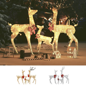 vidaXL Christmas Decoration Pre-Lit Christmas Reindeer Family with 201 LEDs-9