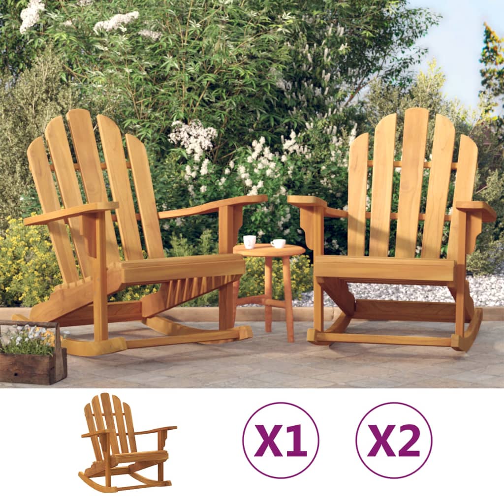 vidaXL Adirondack Chair Patio Lawn Chair Weather Resistant Solid Wood Teak-2