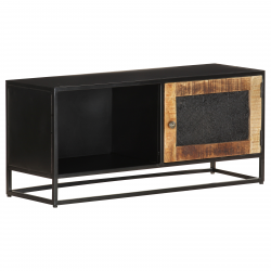 vidaXL TV Stand 35.4"x11.8"x15.7" Rough Mango Wood-0