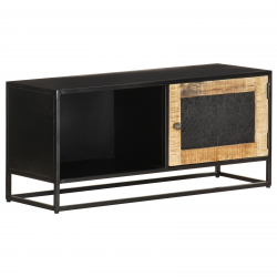 vidaXL TV Stand 35.4"x11.8"x15.7" Rough Mango Wood-8