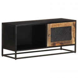 vidaXL TV Stand 35.4"x11.8"x15.7" Rough Mango Wood-9