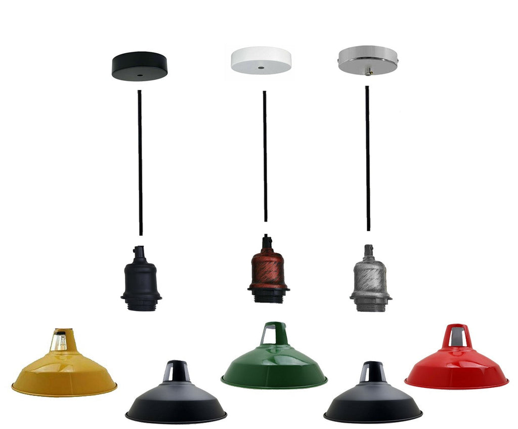 Barn Slotted Metal E27 Base Holder Custom pentant Light Set Indoor Lighting Colorful  Ceiling Fixture~1147 - 99fab 