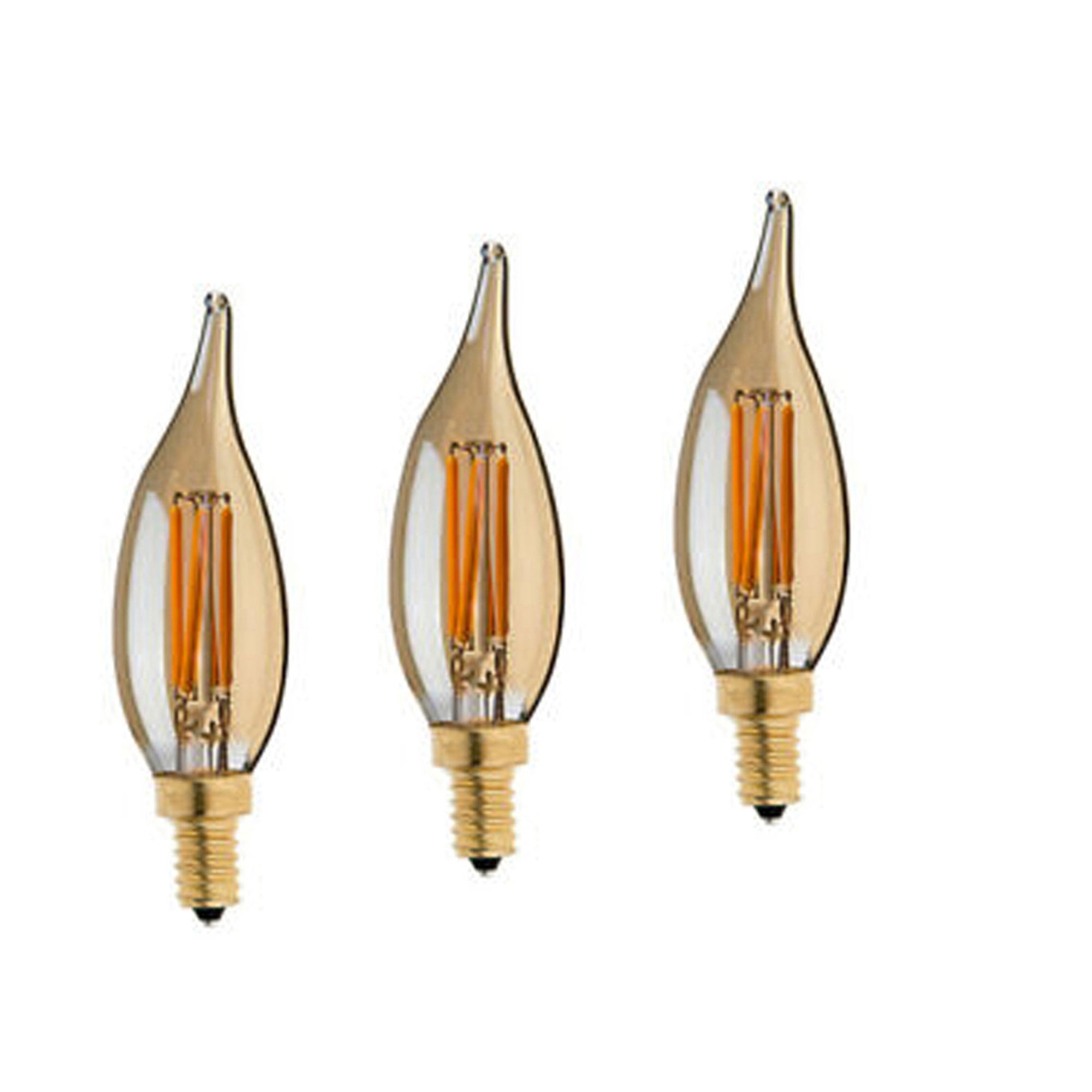 E12 4W C35 LED Candelabra Bulbs 2200K Warm White Dimmable LED Filament Bulb~1041-11