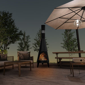 Outdoor Chiminea Fireplace Iron Fire Pit